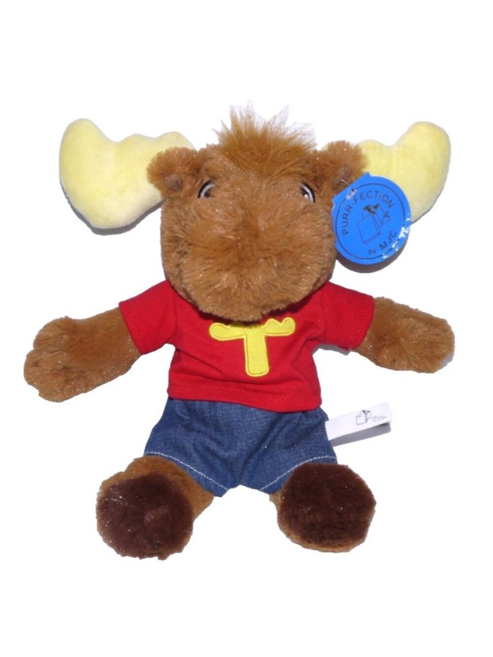 Vintage 12" Tommy Moose brown stuffed plush toy Purr-Fection MJC 1988
